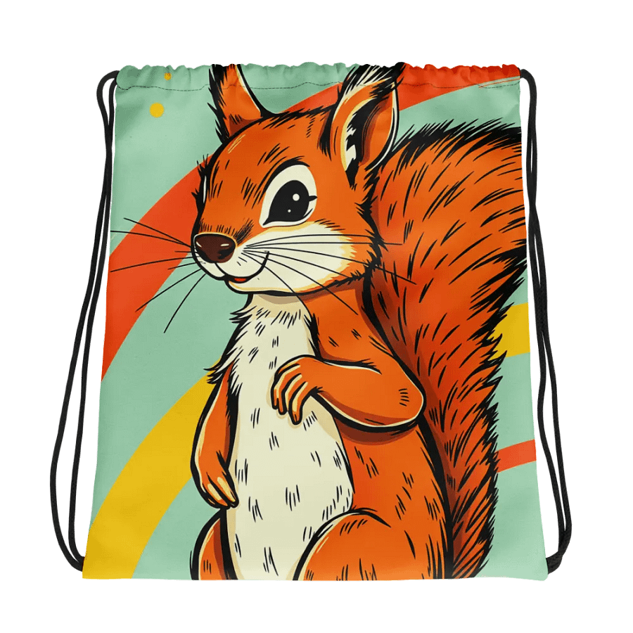 Vibrant Squirrel All-Over Drawstring Bag product image (1)