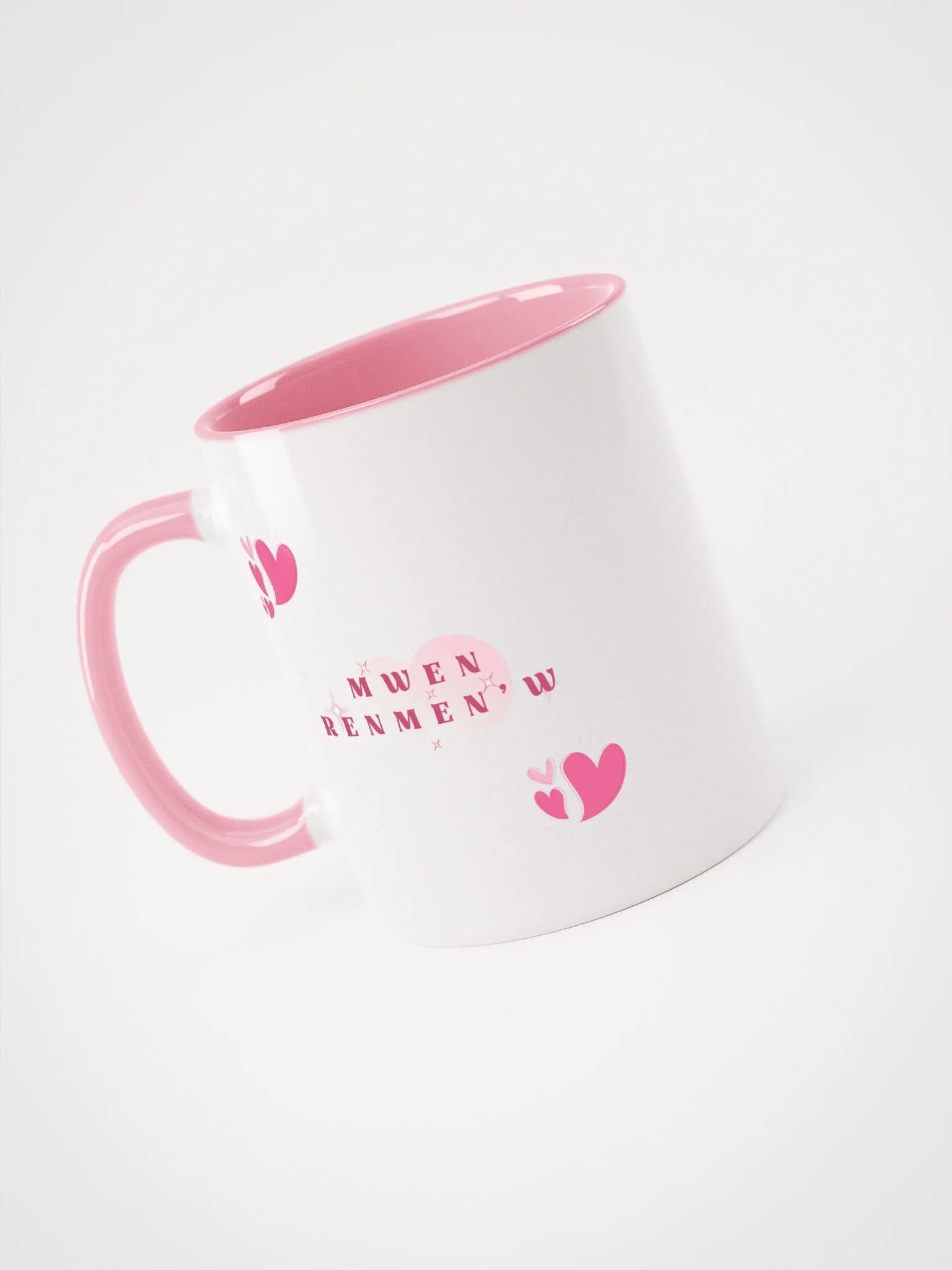 Whimsical Hearts Ceramic Mug Mwen Renmen'w - I Love you product image (3)