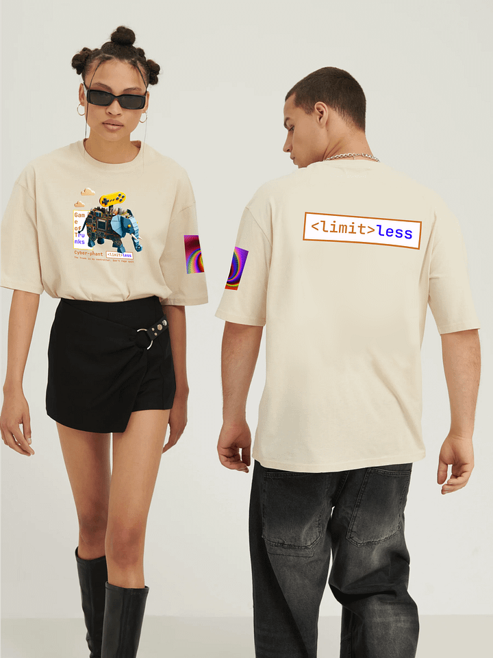 Unisex Gamer Tee – Elephant Holding Circuit Joystick | Retro Nerd Shirt product image (1)