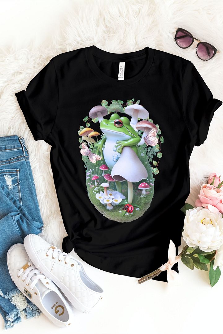 Cottagecore Frog Mushrooms T-Shirt product image (1)