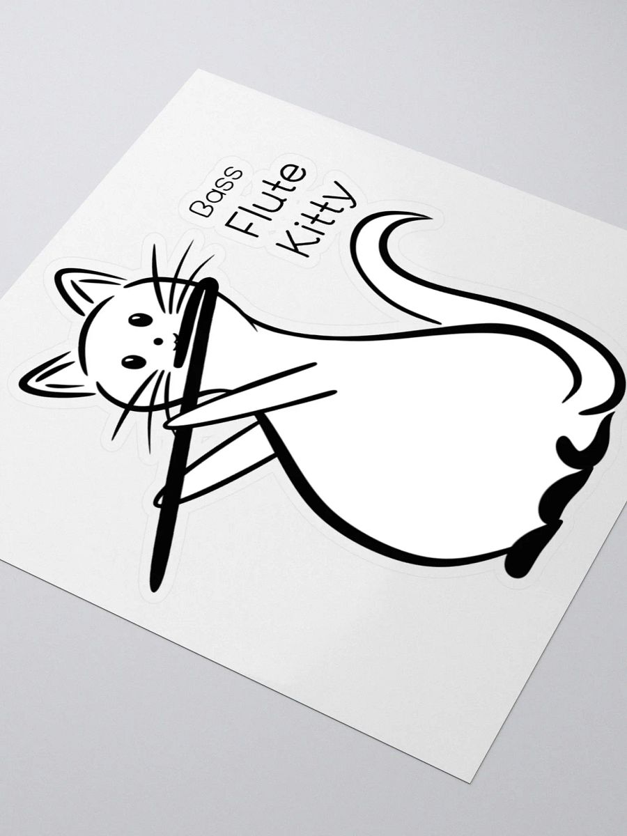 Whimsical Kiss Cut Bass Flute Kitty Sticker product image (3)