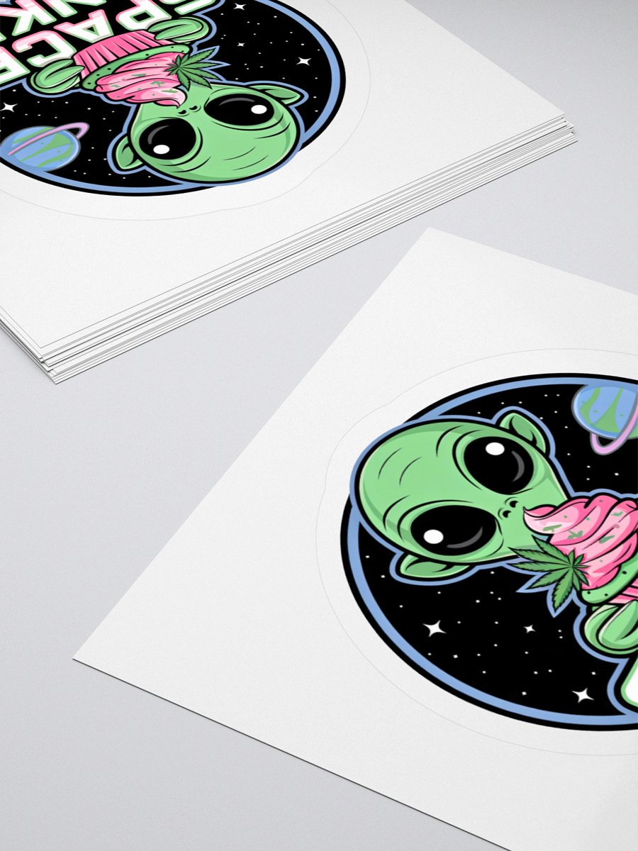 Space Junkie Alien Cupcake Sticker product image (14)