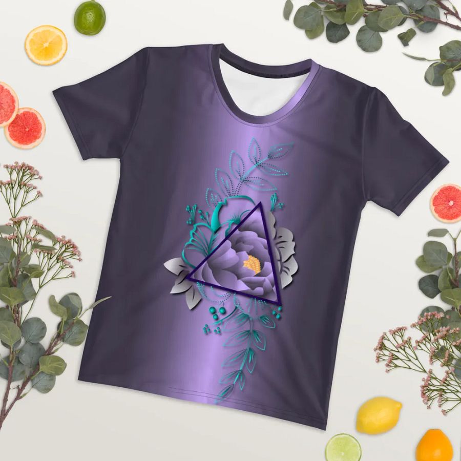 Floral Abstract All Over Print T-shirt product image (7)