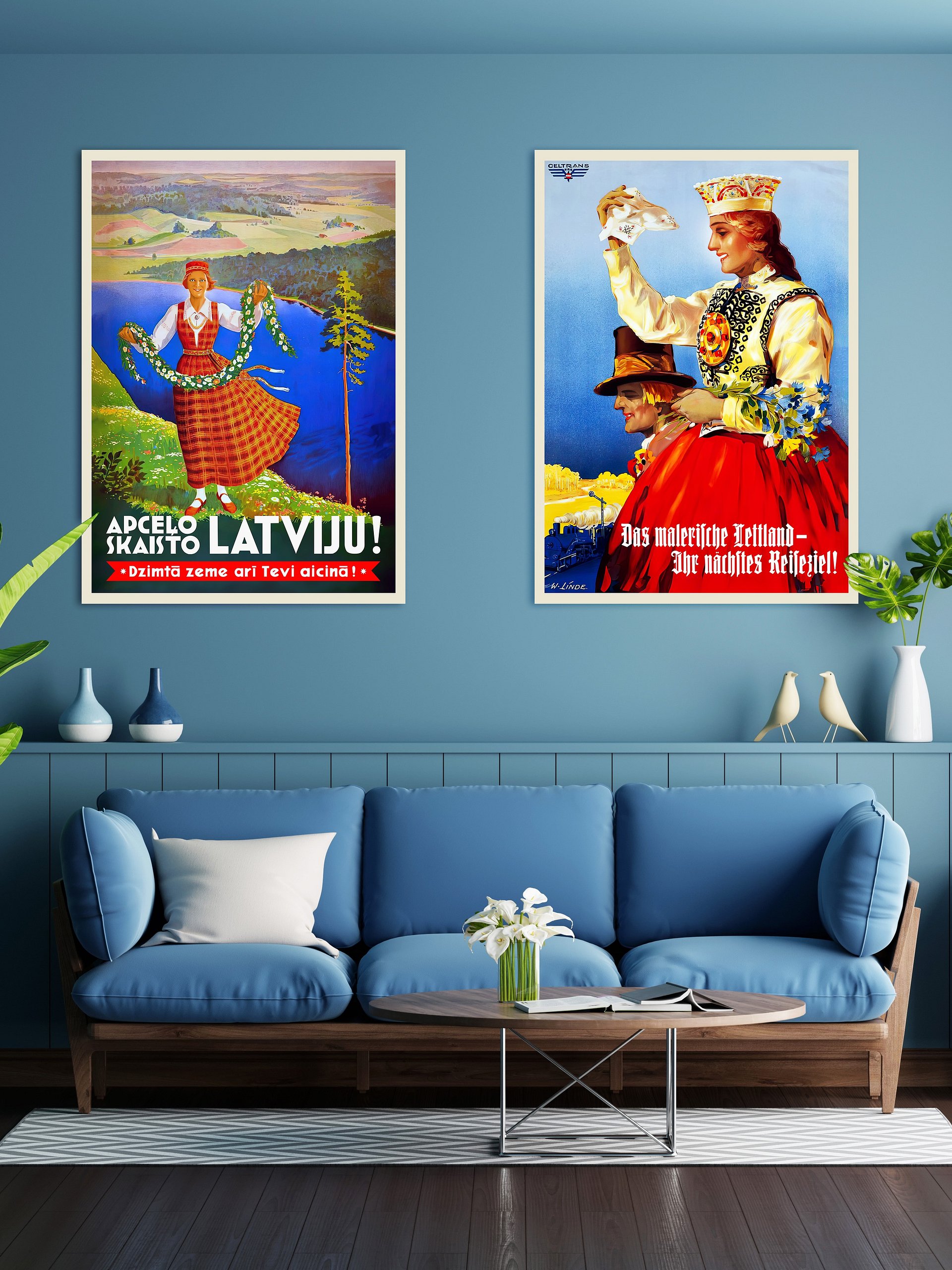 Latvia retro poster, 1935 — retro vintage travel poster, retro travel art, retro travel wall art product image (2)