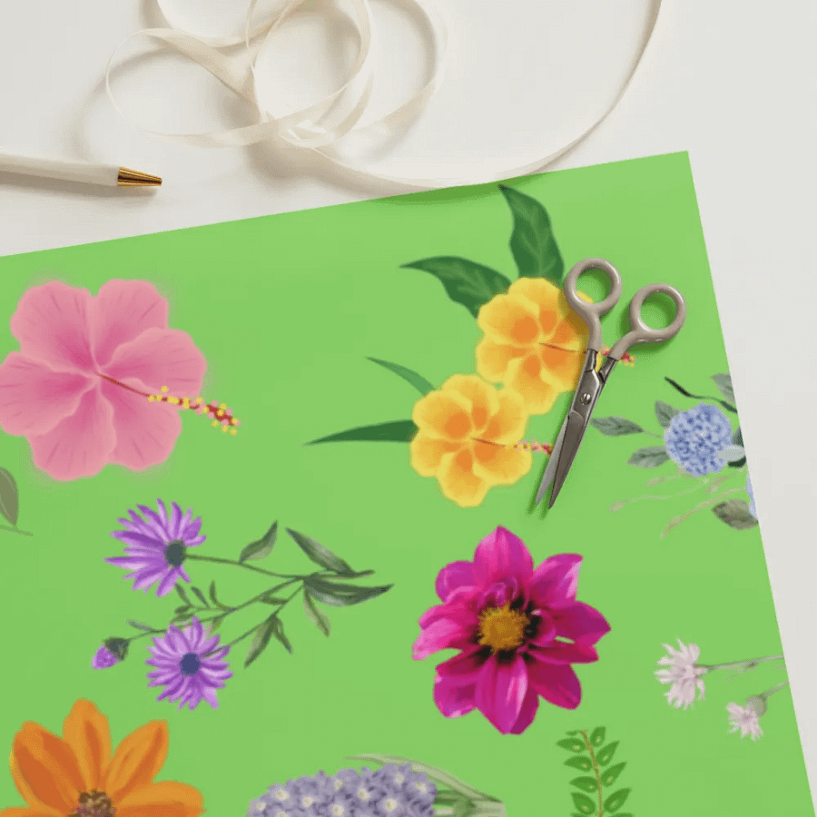 Floral Kaleidoscope Wrapping Paper Set product image (11)