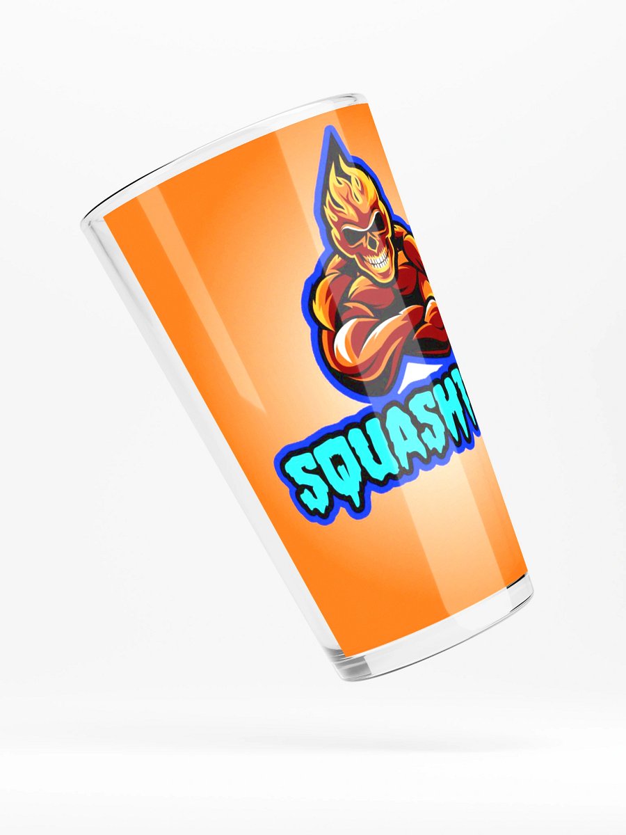 SQUASH1997 Flaming Skull Logo Pint Glass product image (4)