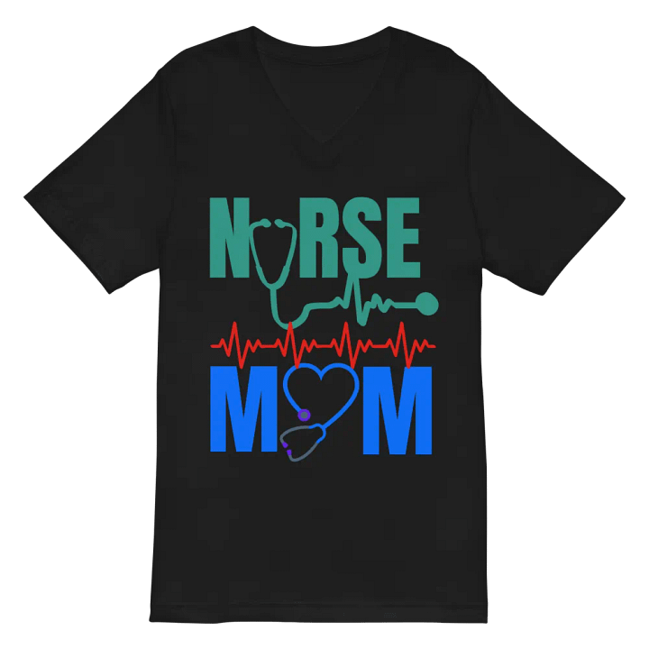 Nurse Mom Heartbeat V-Neck Tee product image (3)