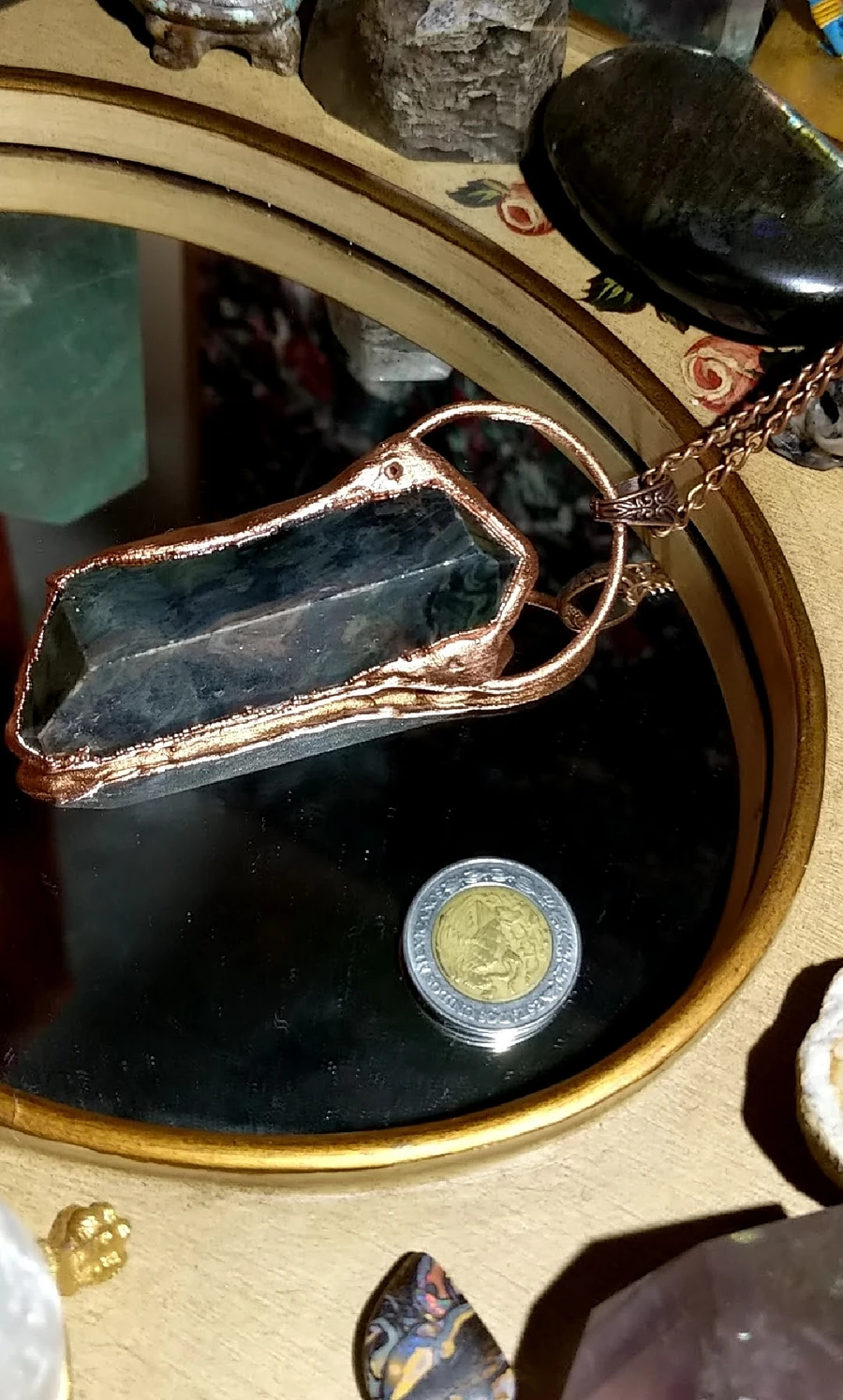 Reversible Jasper & Agate Copper Amulet product image (4)