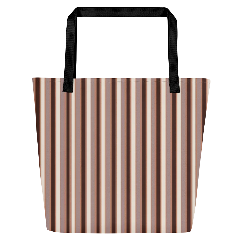 Autumn Stencil Stripes Fall Pattern – All-Over Print Large Tote Bag with Pocket product image (4)