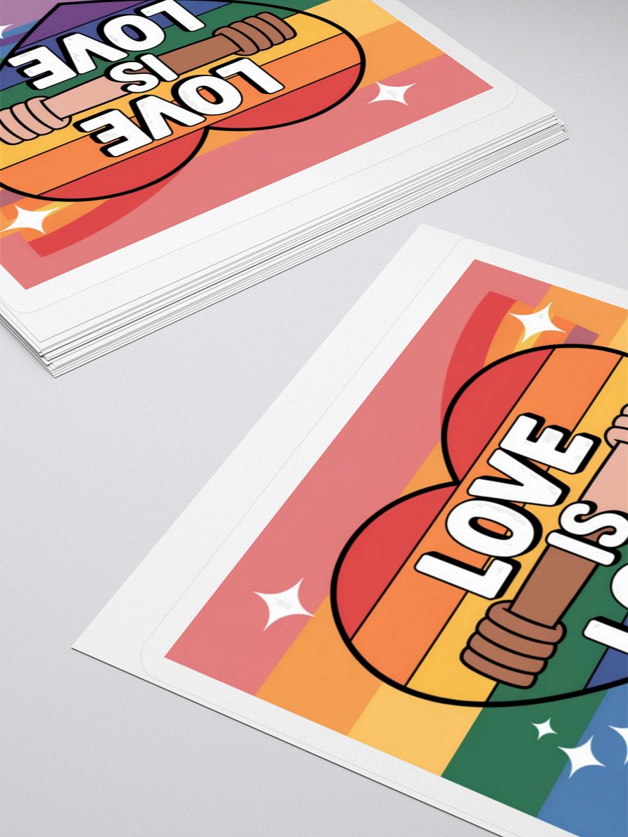 Exclusive 'Love is Love' Rainbow Heart Sticker with Interlocked Hands product image (12)
