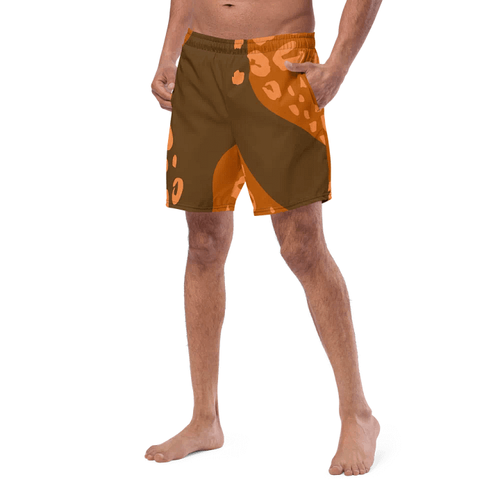 Orange Leopard Print Paradise Swim Shorts product image (2)