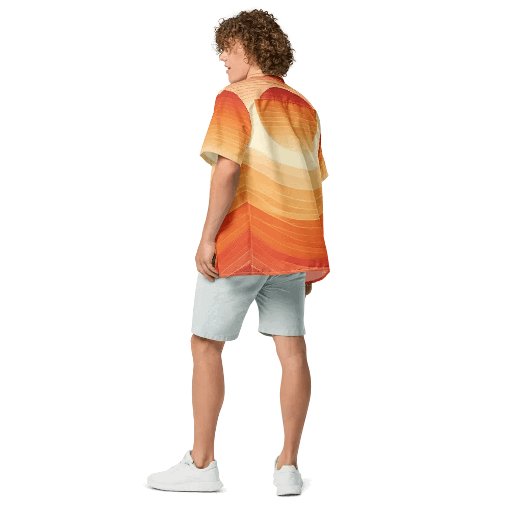 Men's Full-Print-2 Orange Hawaiian Shirt product image (6)