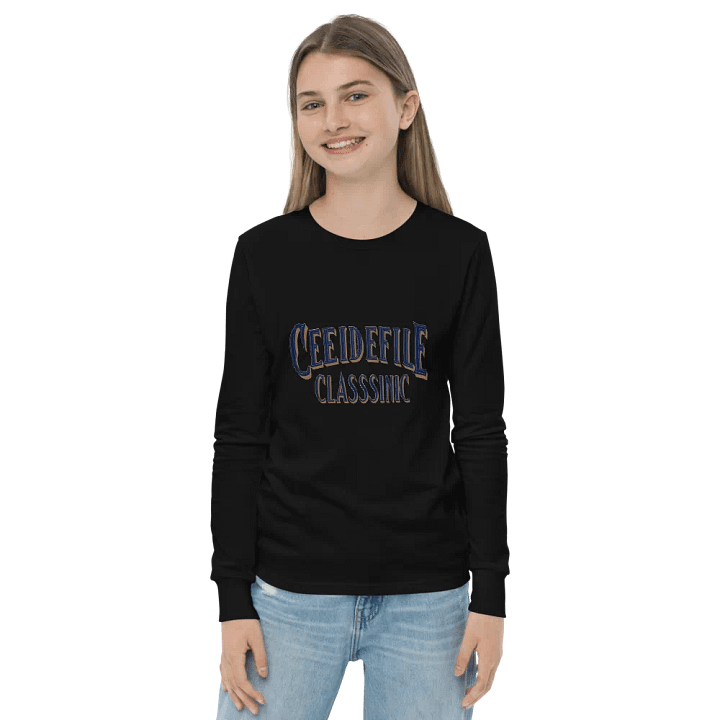 Ornate 3D Text Youth Long Sleeve T-Shirt product image (2)