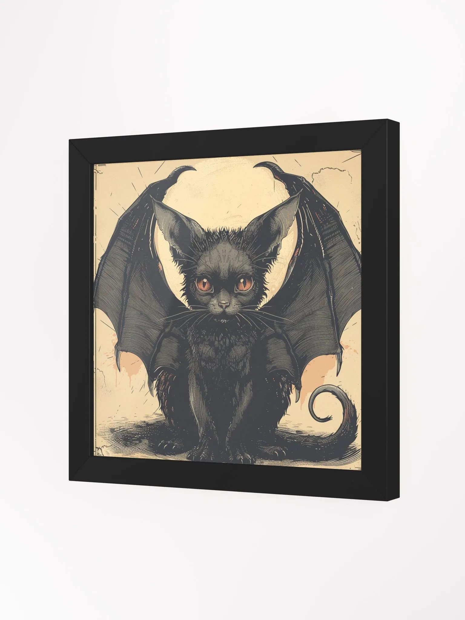 Winged Cat Bat Framed Wall Art product image (4)