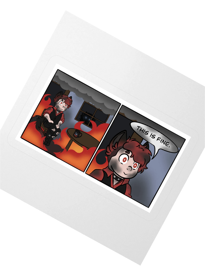 Kiss Cut Stickers - This Is Fine Meme product image (2)