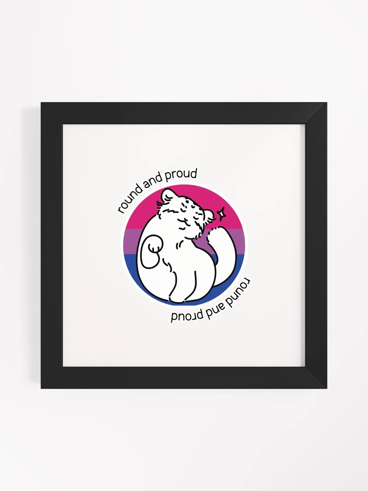 Round and Proud Manul Bisexual Version - Framed Print product image (2)