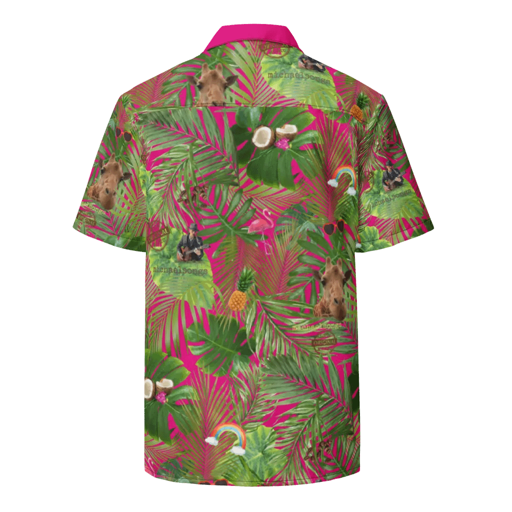 hawaiian shirt w/exclusive tropical pattern on flamingo product image (2)