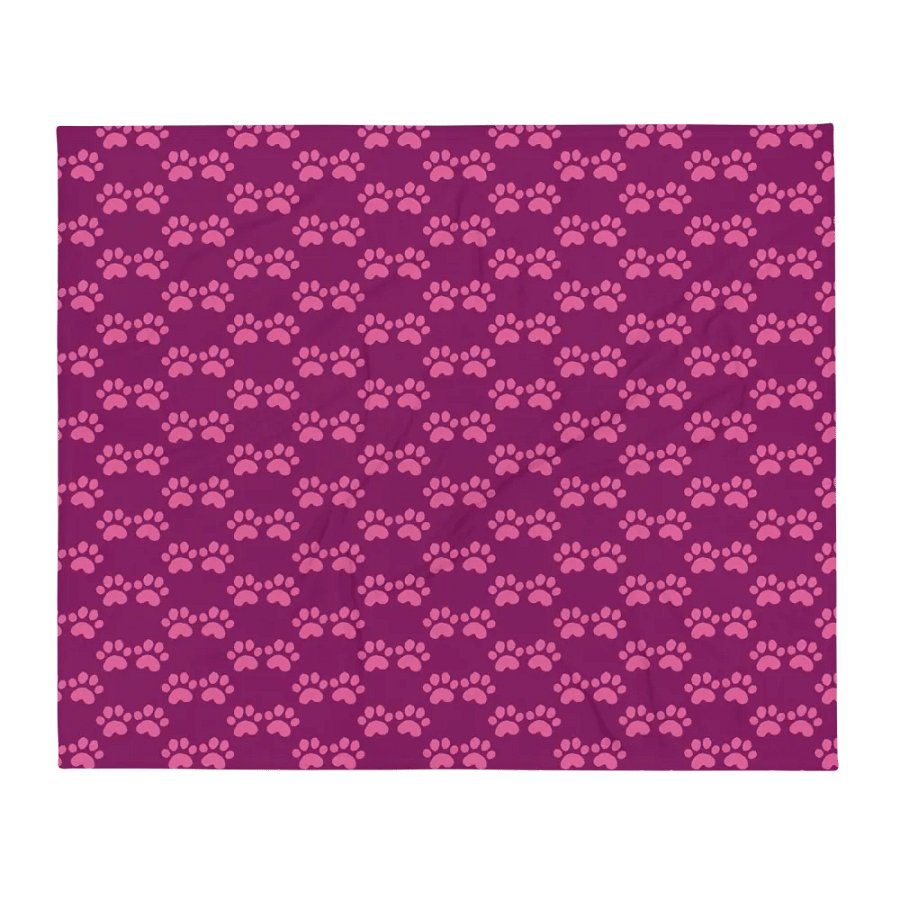 All Around Pink Paw Prints Throw Blanket product image (7)