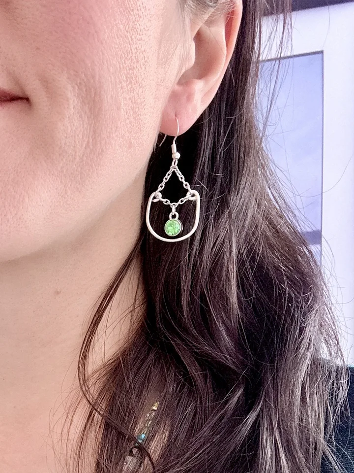 MFD-00281 | Peridot-Esque Ornate Earrings | Sterling Silver Hooks | Handmade Jewelry by Monique Faella Designs™ product image (2)