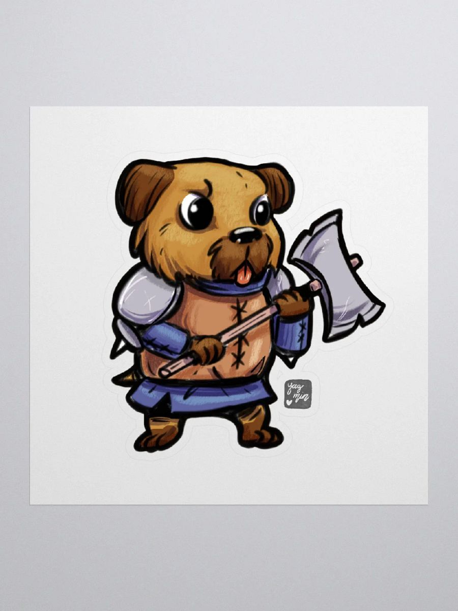 Dog Fighter 'Fighter' Sticker - Whimsical Canine Illustration Decal product image (1)