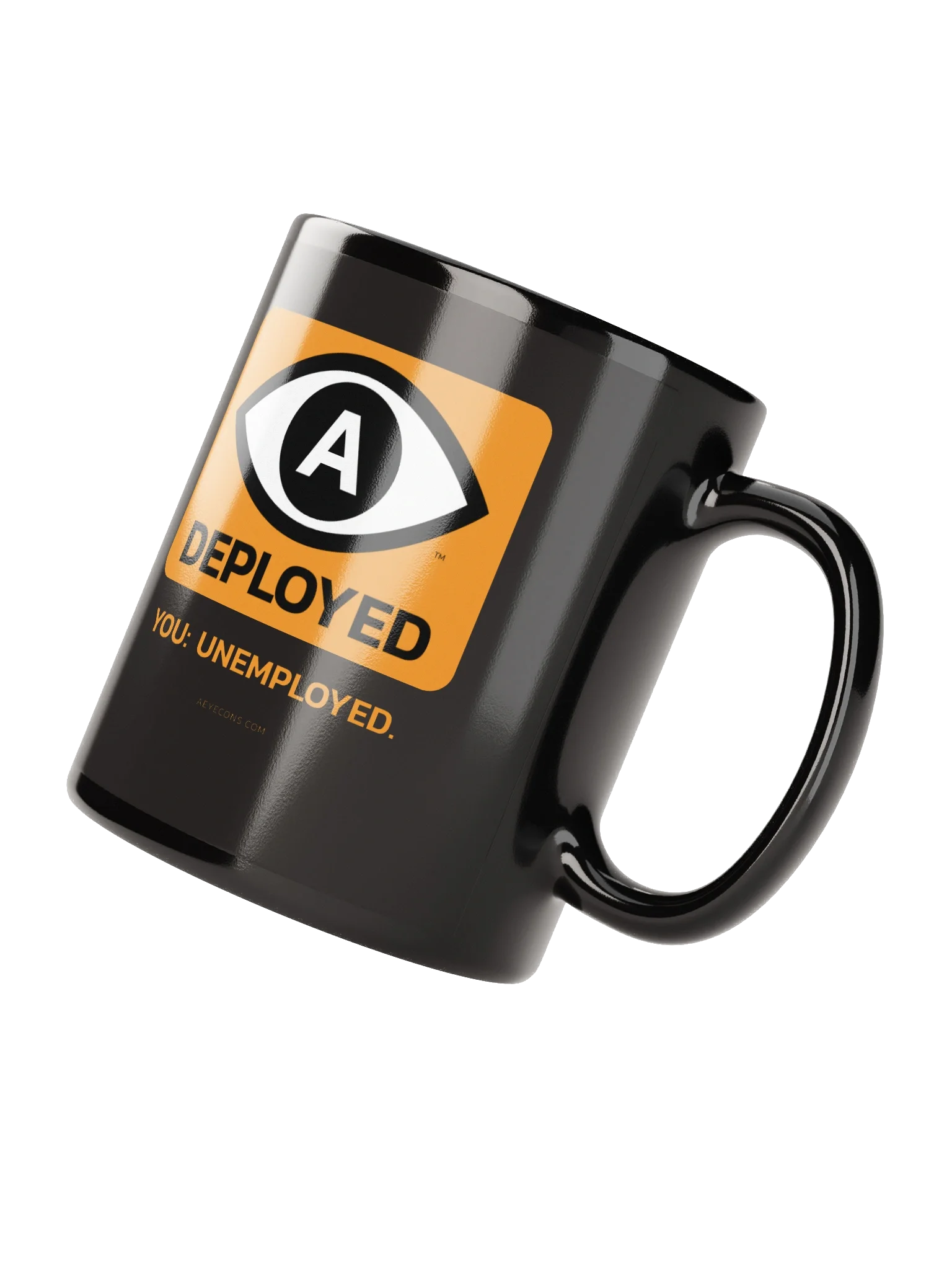 AI Deployed. You: Unemployed. Black Mug | AEYECONS™ AI Icons product image (3)