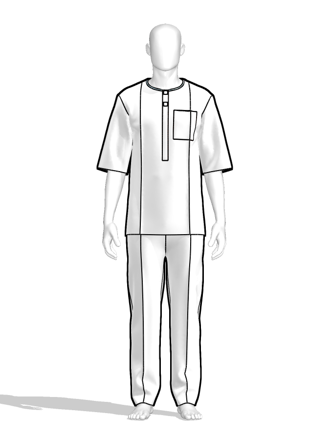 Plain Kaftan Clo3d file (zprj) product image (1)