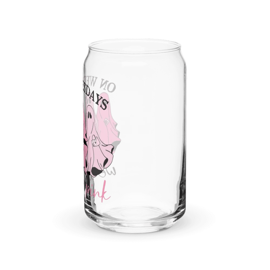 On Wednesdays We Wear Pink Halloween Ghost Glass Cup product image (39)