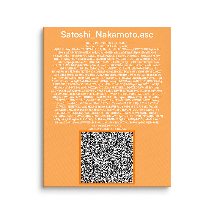 Satoshi Nakamoto's PGP Key product image (1)