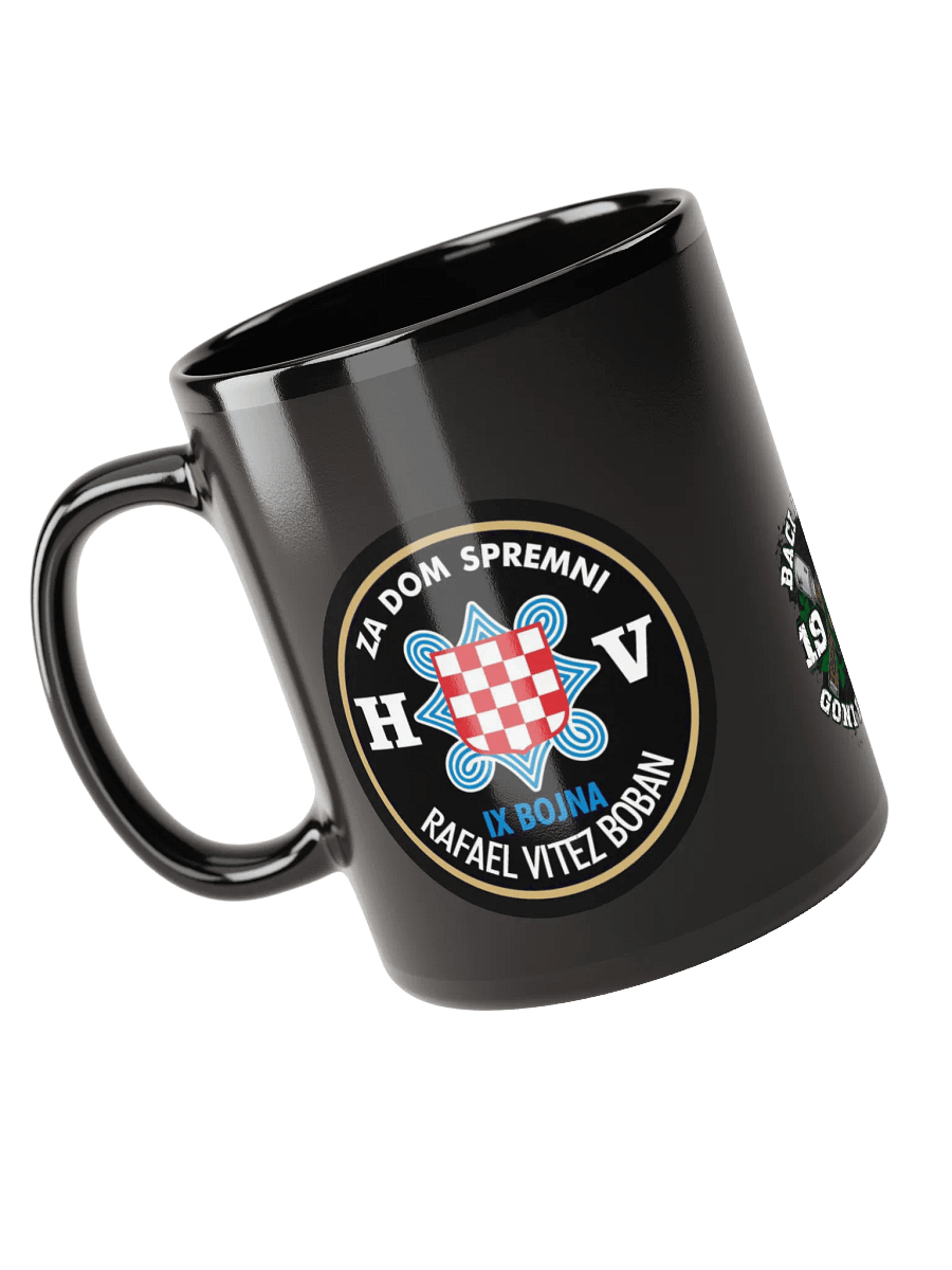 Patriotic Emblem Black Mug IX BOJNA HOS RAFAEL VITEZ BOBAN product image (6)