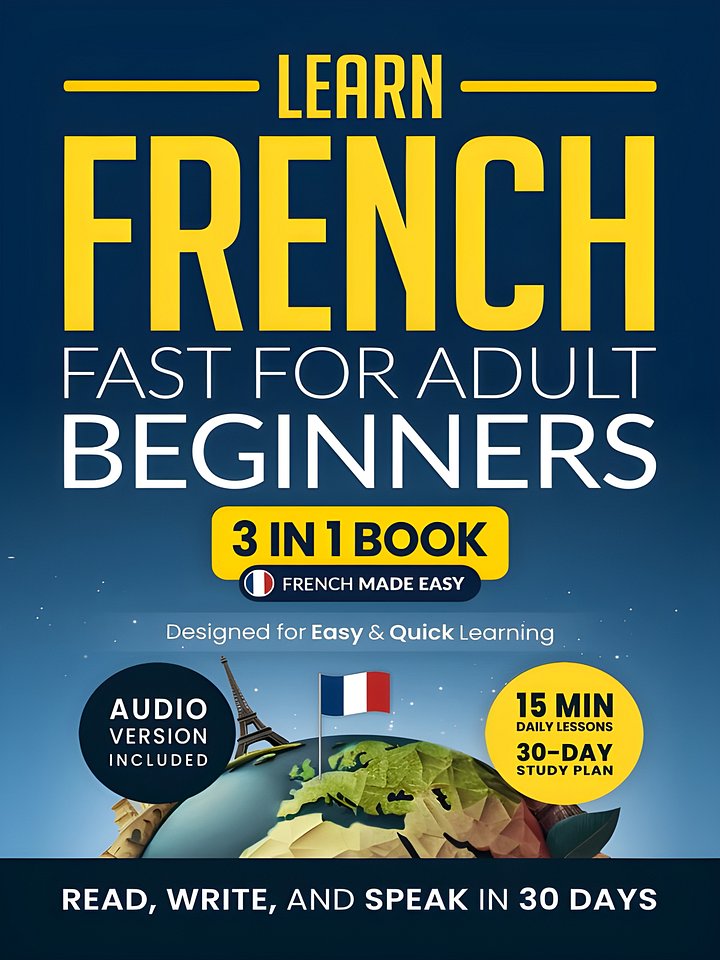 Learn French Fast for Adult Beginners: 3-in-1 Workbook product image (1)