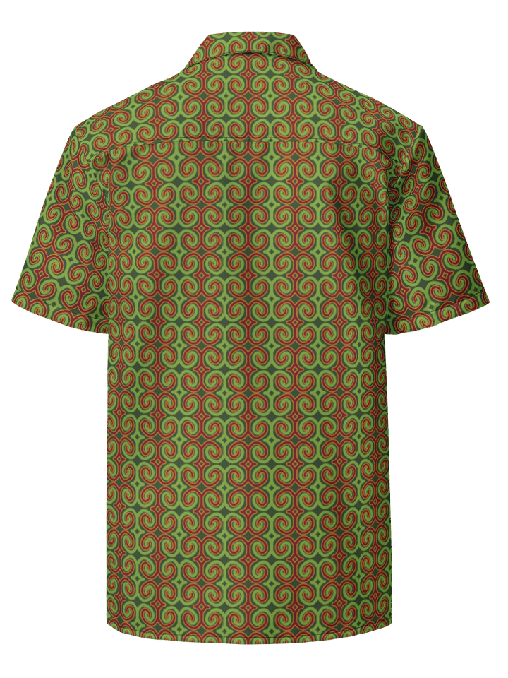 Red & Green Christmas Swirl Oversized Button-Down Shirt product image (2)