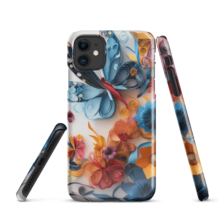 Quilled Butterfly and Flowers iPhone® Case product image (1)