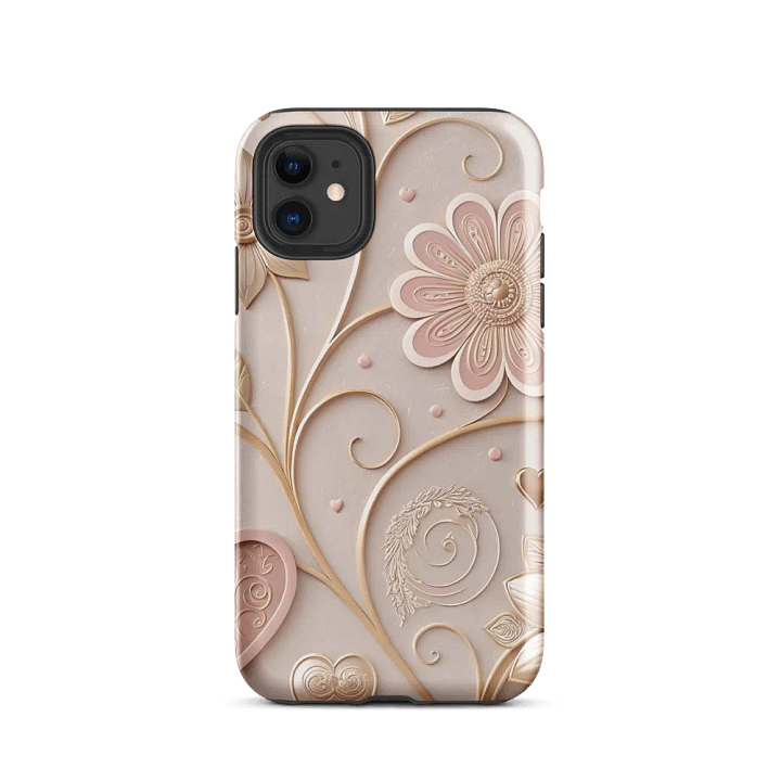 Luxury Artistic Floral Hearts iPhone® Tough Case product image (2)