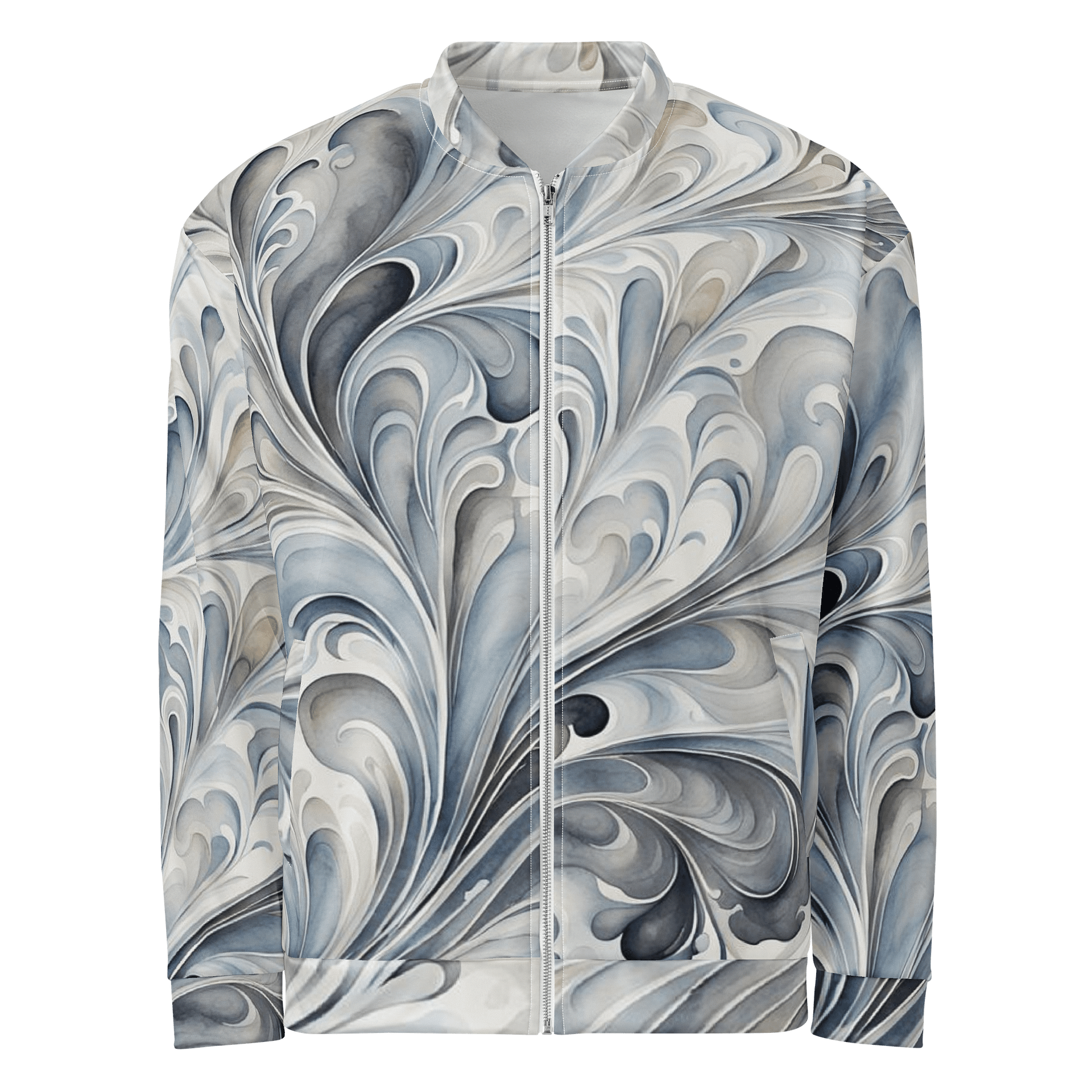 Gray Fractals Bomber Jacket product image (1)