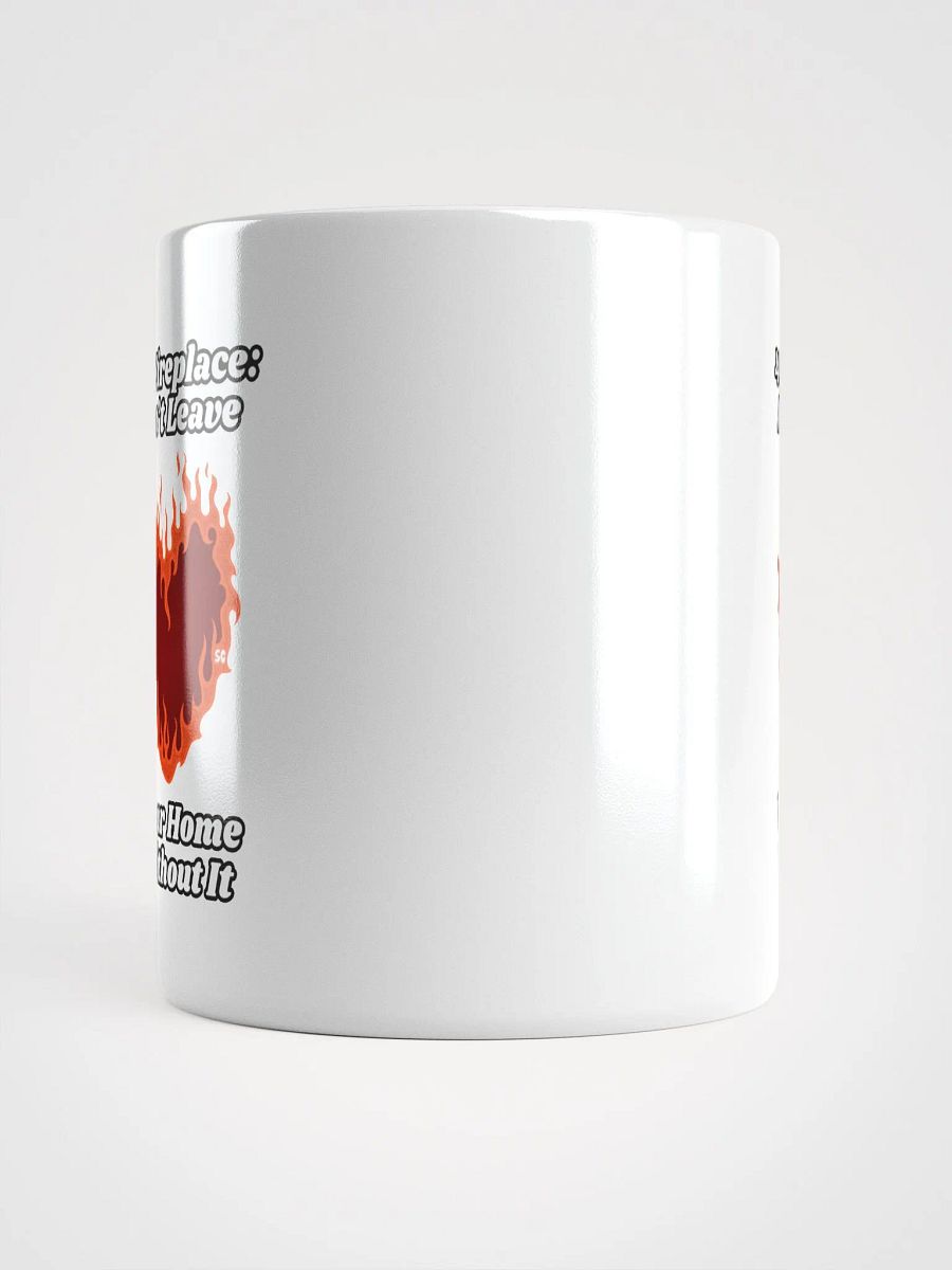 Flaming Heart - 4K Fireplace: Don't Leave Your Home Without It | White Glossy Mug product image (5)