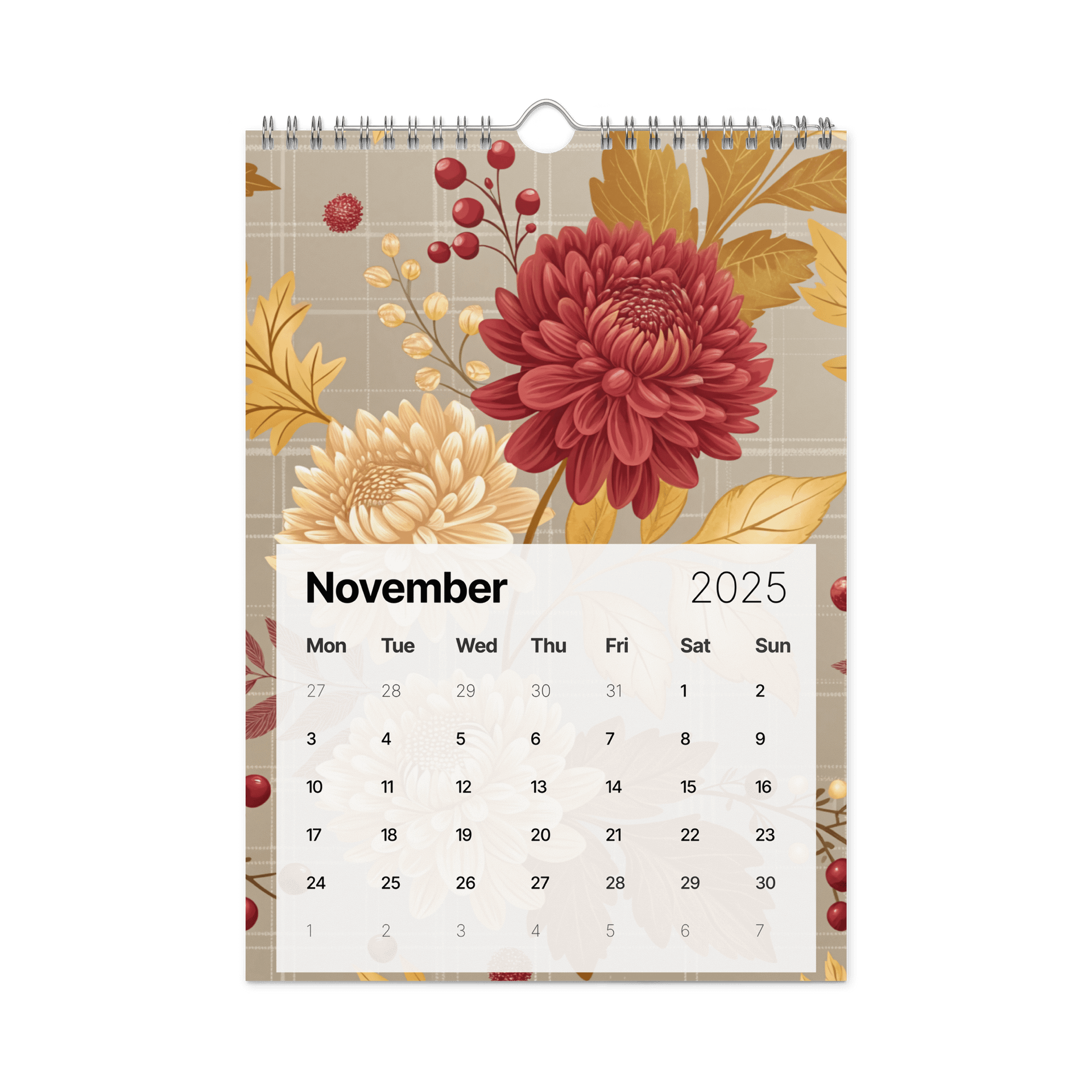 SEAMLESS FLORAL PATTERN WALL CALENDAR 2026 product image (11)