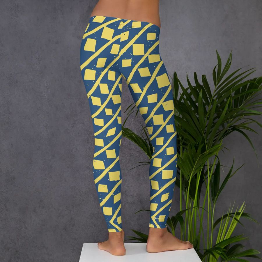 Dynamic Yellow Geometric Movement Leggings product image (6)