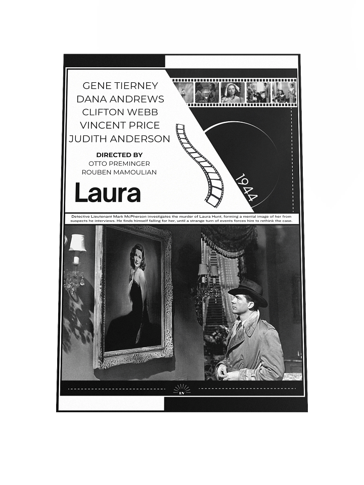 Laura with Gene Tierney and Dana Andrews 1944 | Movie Poster | 12x18 Wall Art product image (1)