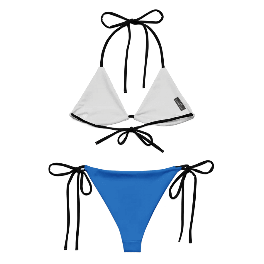 Low Rise Cheeky String Bikini, Mardi Gras Top, Blue Bottoms product image (9)