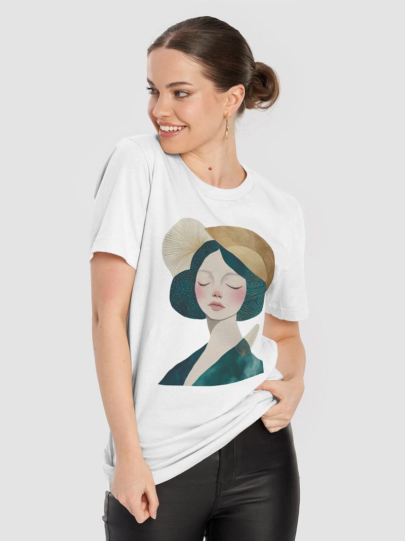 Golden Abstract Female Portrait T-Shirt