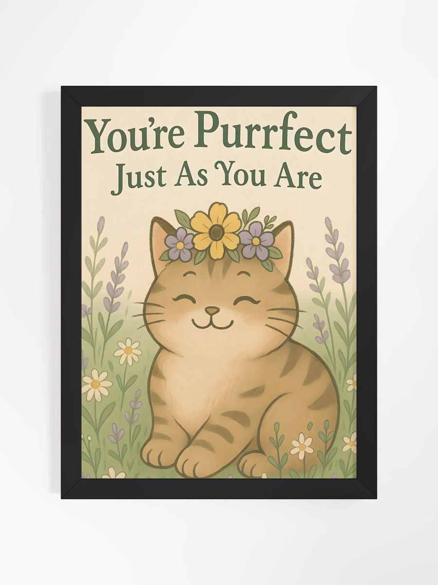 Purrfect Cute Cat Motivational Framed Poster product image (10)