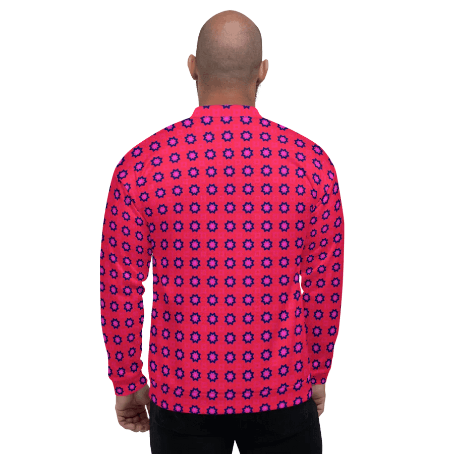 Abstract Red Unisex Bomber Jacket product image (4)