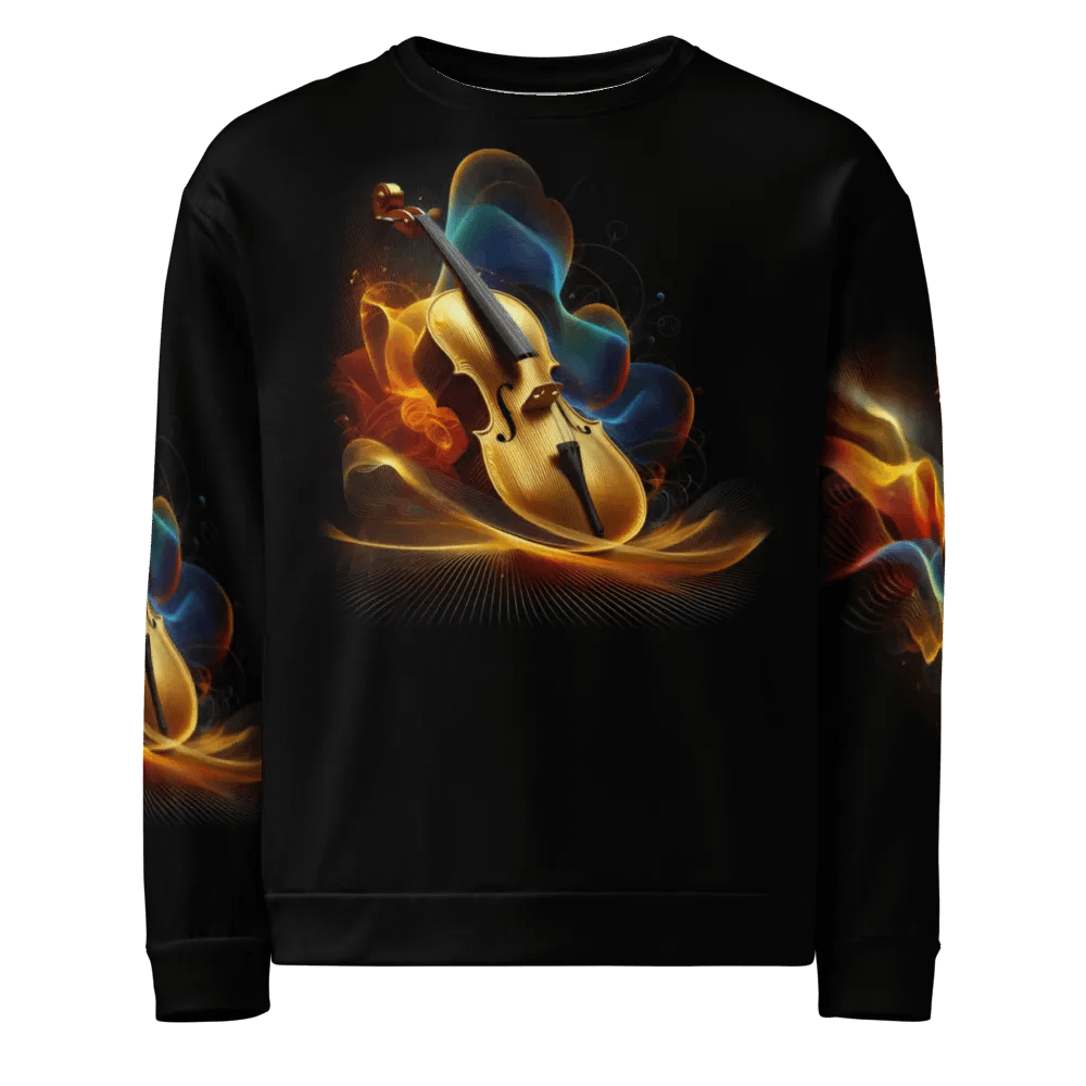Golden Cello Musical Instrument - All-Over Unisex Sweatshirt #9 product image (1)