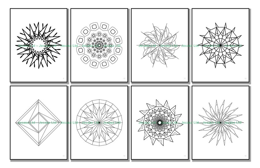 100 Geometric Mandala Coloring Pages | PDF | Digital File | Series GM2025 Vol. 9 product image (4)