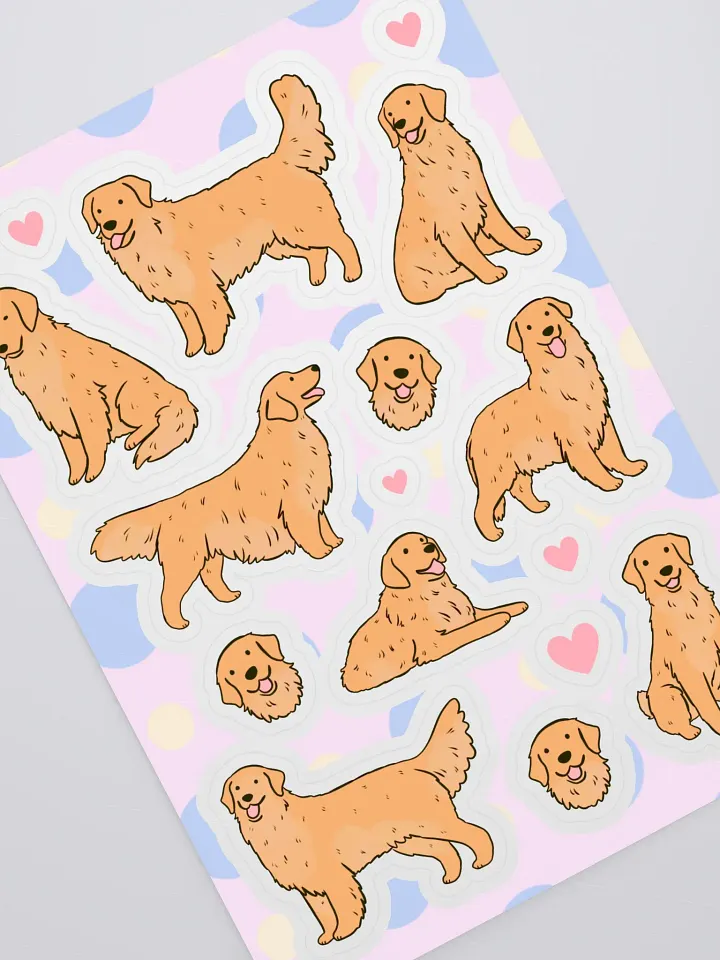 Golden Retriever Love Sticker Sheet product image (2)