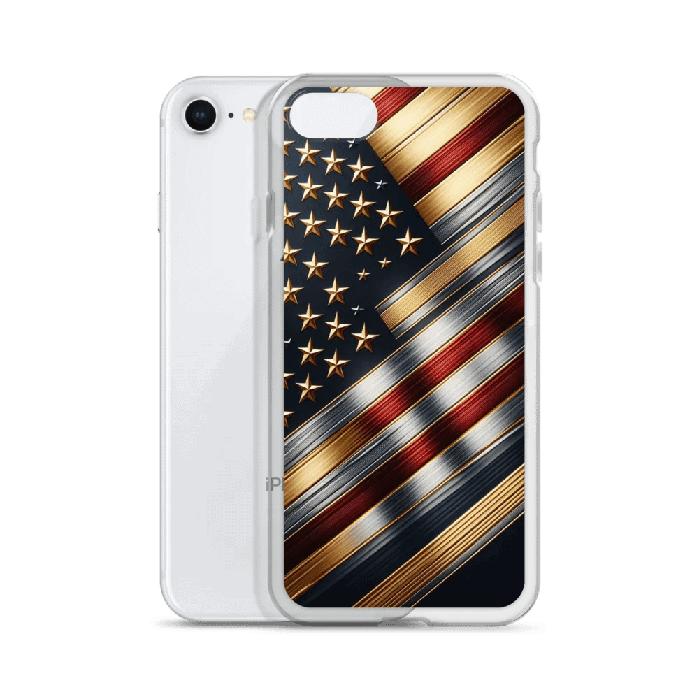 Patriotic Metal Flag iPhone Case product image (51)