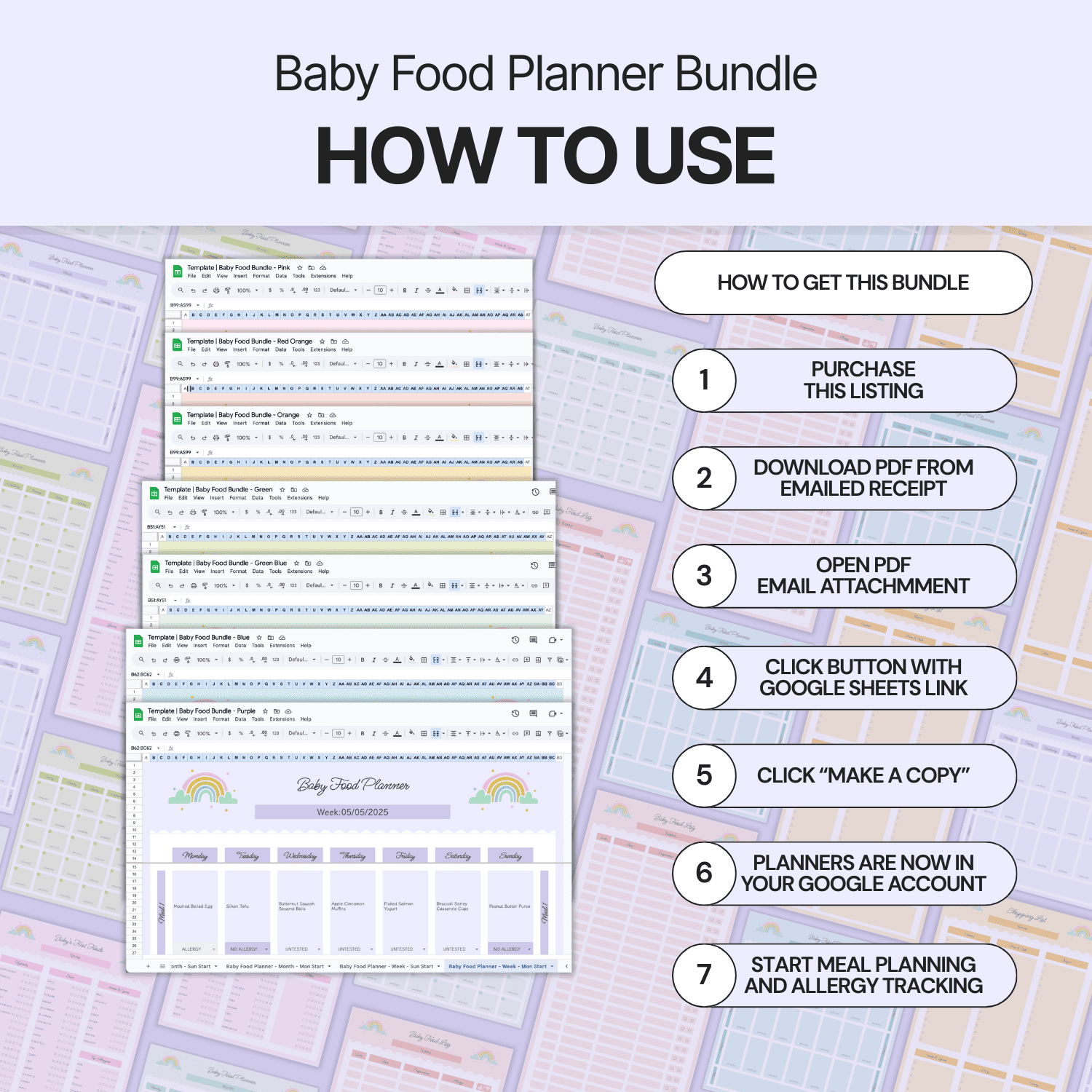Baby Food Planner Bundle Google Sheets product image (8)