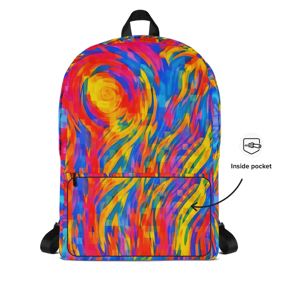Digital Rainbow Pixels Flow - Backpack product image (7)