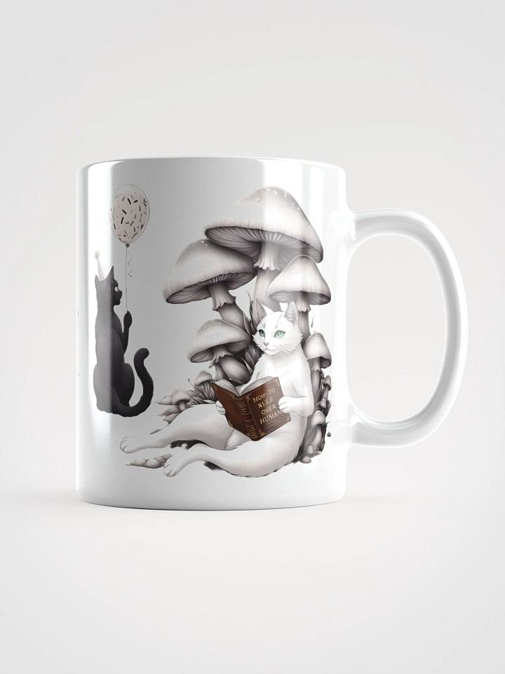 Extrovert Black Cat and Introvert White Cat White Glossy Ceramic Mug product image (1)