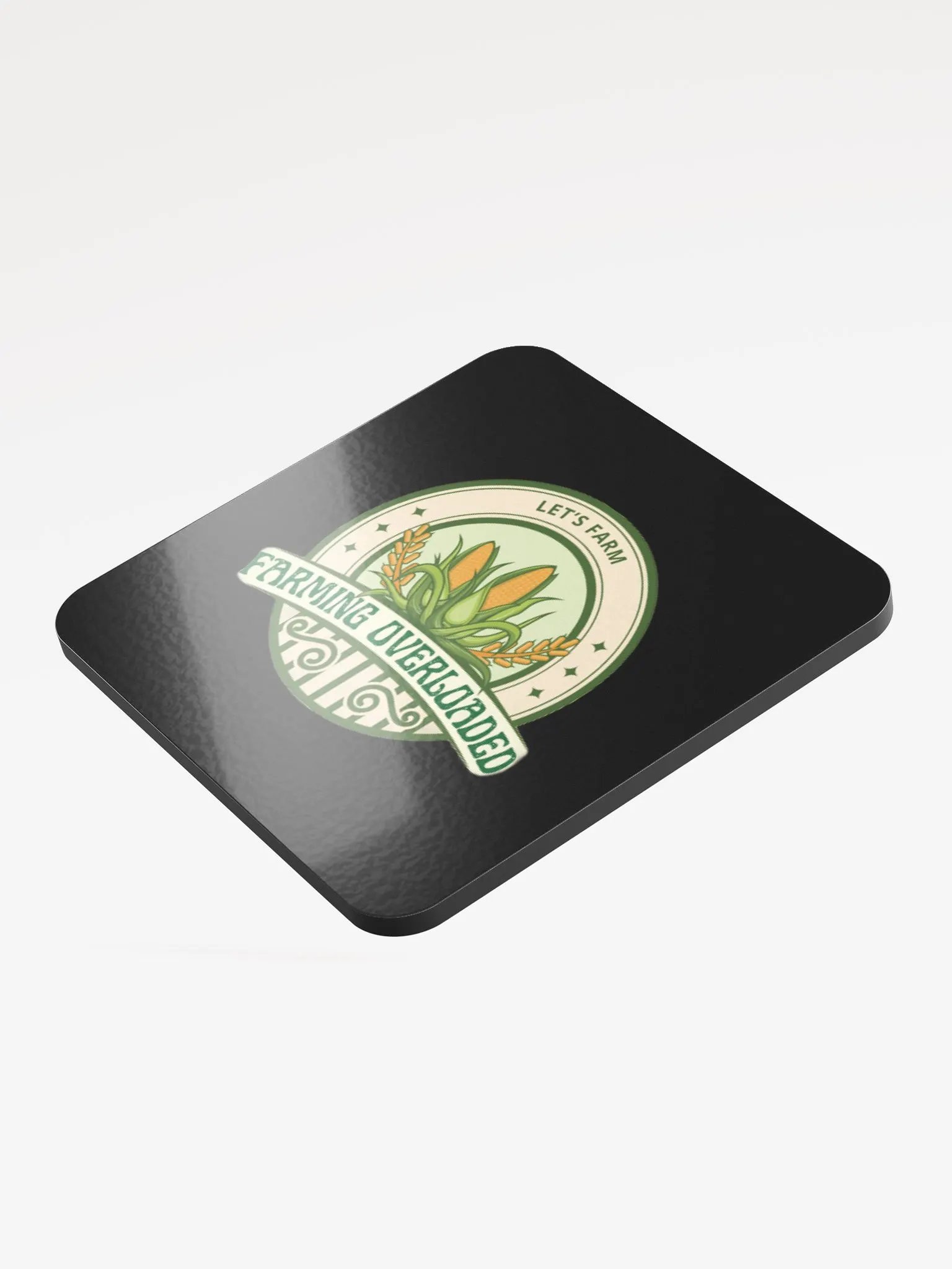 Farming Overloaded Black Glossed Cork Coaster product image (3)